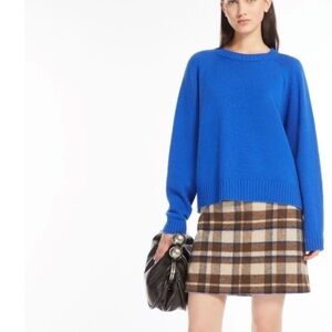 Week-end Max Mara SHORT CHEQUERED WOOL SKIRT